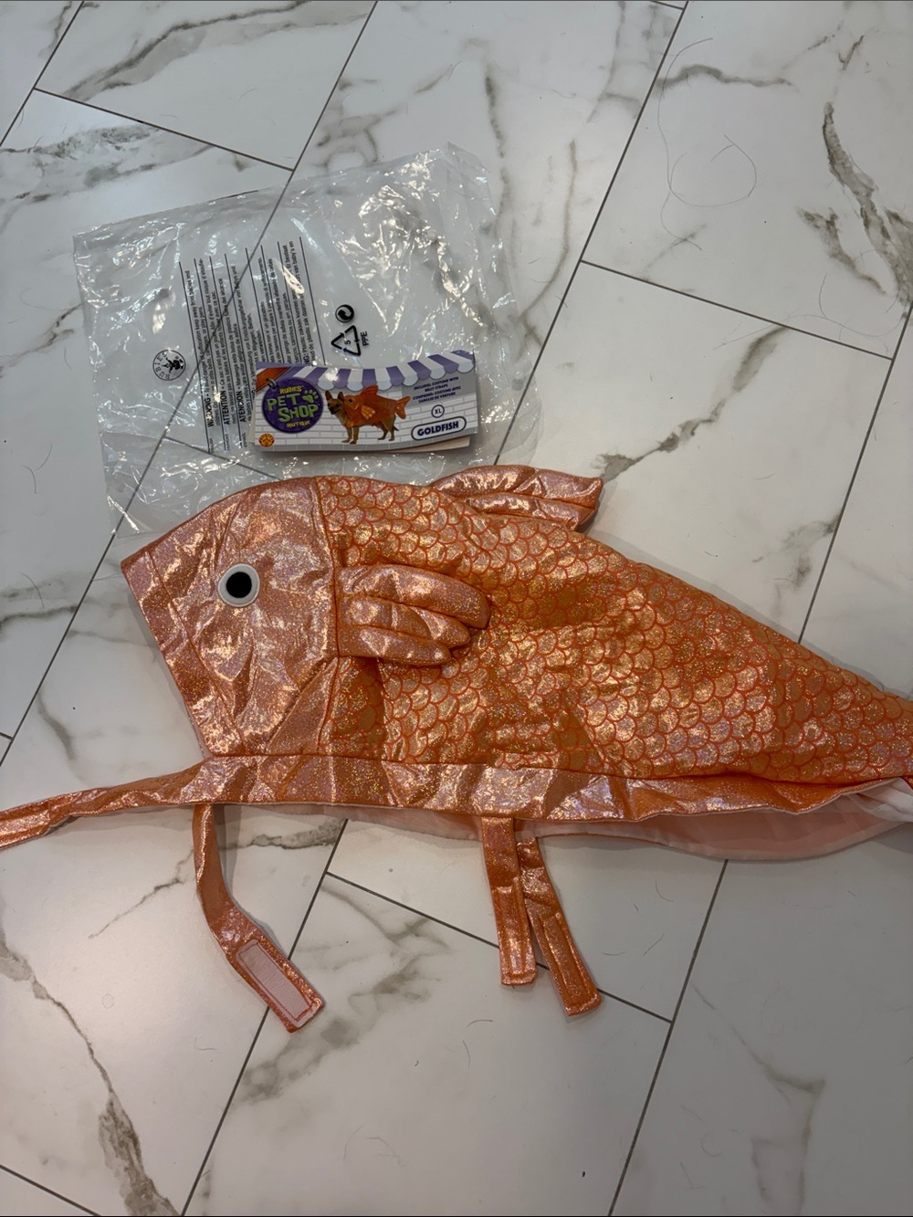 Glitter gold Fish dog costume  - by Littlest Pet Shop